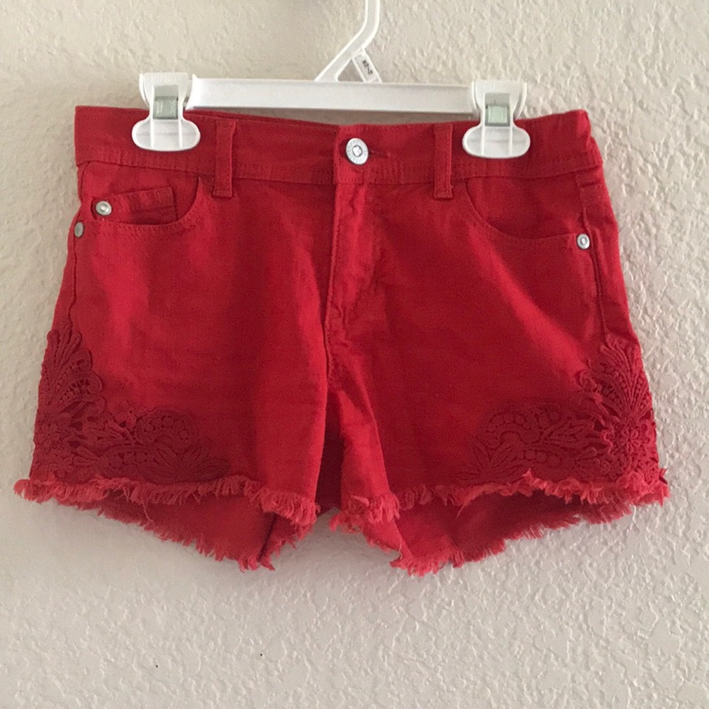 Red girls shorts